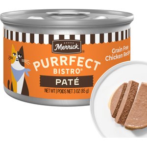 Merrick Purrfect Bistro Grain-Free Chicken Pate Canned Cat Food, 3-oz, case of 24