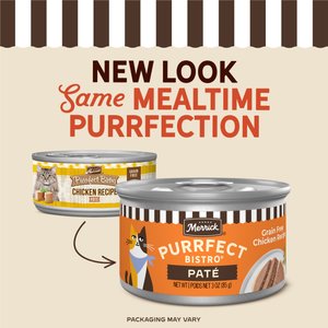 Merrick Purrfect Bistro Grain-Free Chicken Pate Canned Cat Food, 3-oz, case of 24