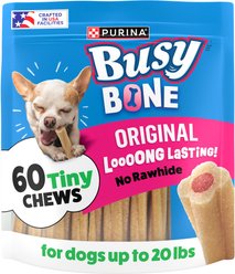 Busy Bone Long-Lasting Real Meat Tiny Dog Treat, 60 count