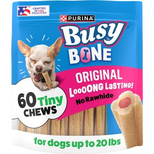 Busy Bone Long-Lasting Real Meat Tiny Dog Treat, 60 count