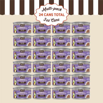 Show full view: Merrick Purrfect Bistro Rabbit Pate Grain-Free Canned Cat Food, 3-oz, case of 24 slide 4 of 12