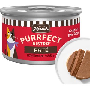 Merrick Purrfect Bistro Beef Pate Grain-Free Canned Cat Food, 3-oz, case of 24
