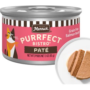 Merrick Purrfect Bistro Grain-Free Salmon Pate Canned Cat Food, 3-oz, case of 24
