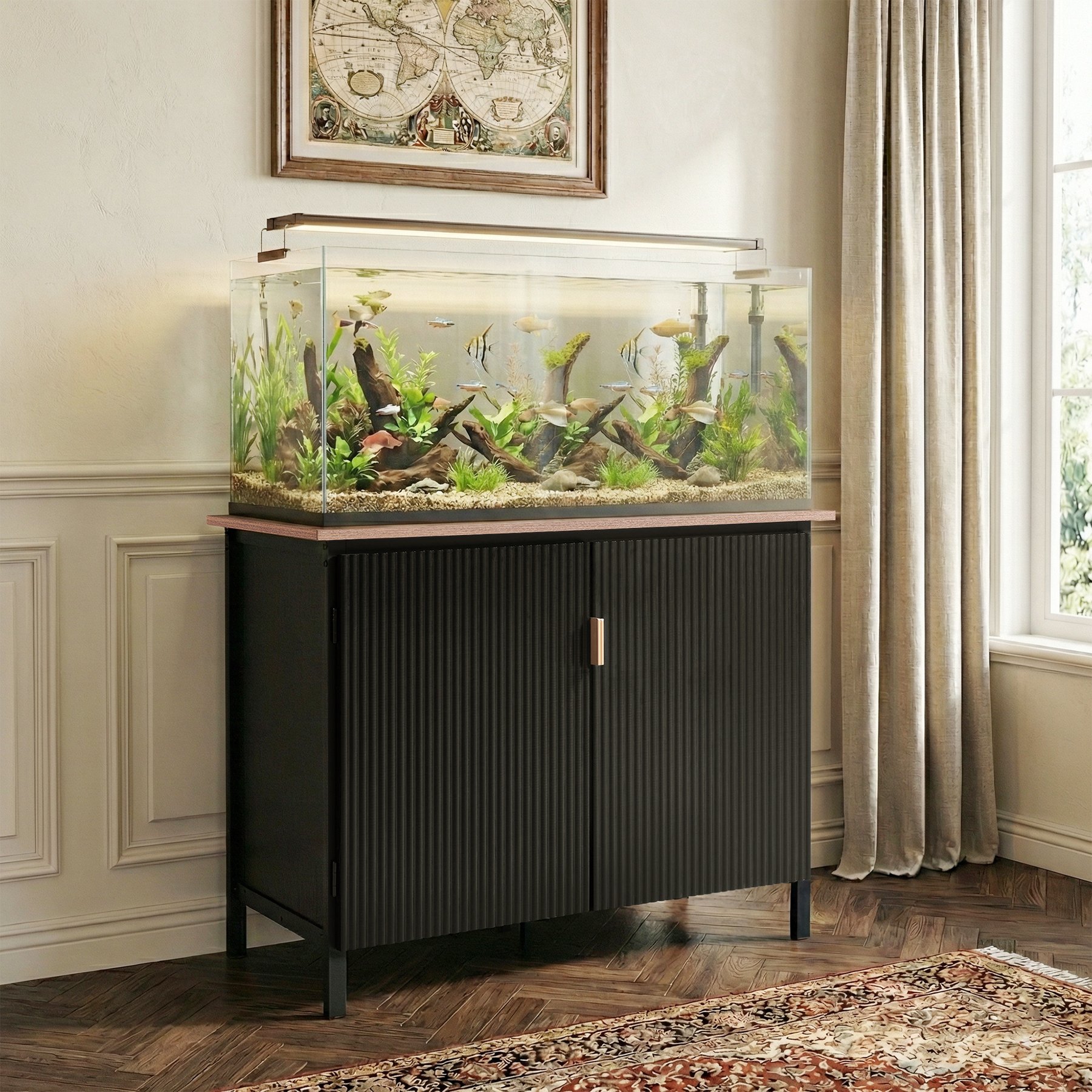 Unipaws Fluted Doors Aquarium Stand