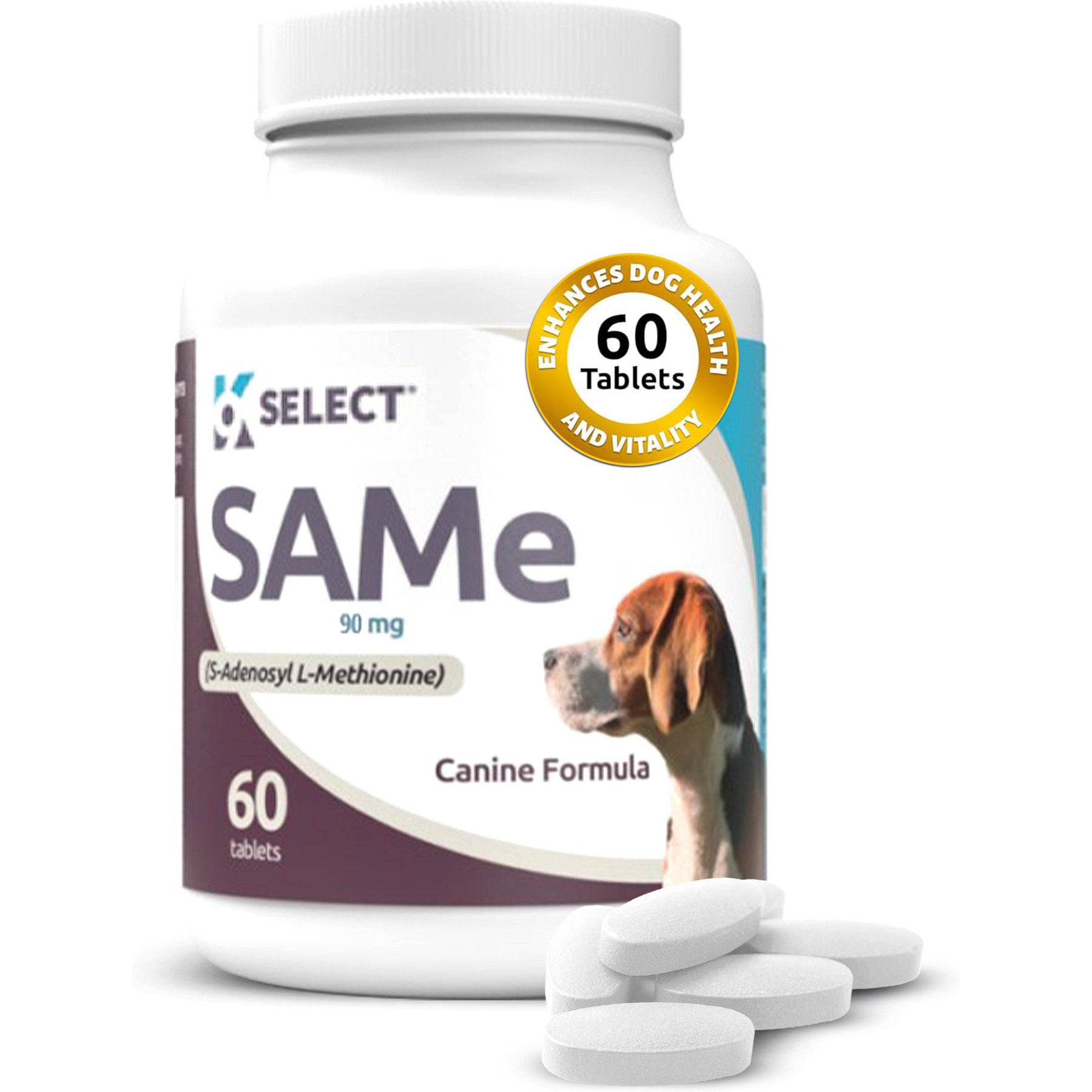 K9 Select SAMe 90mg Tablet Liver Supplement for Small Dogs, 60 count