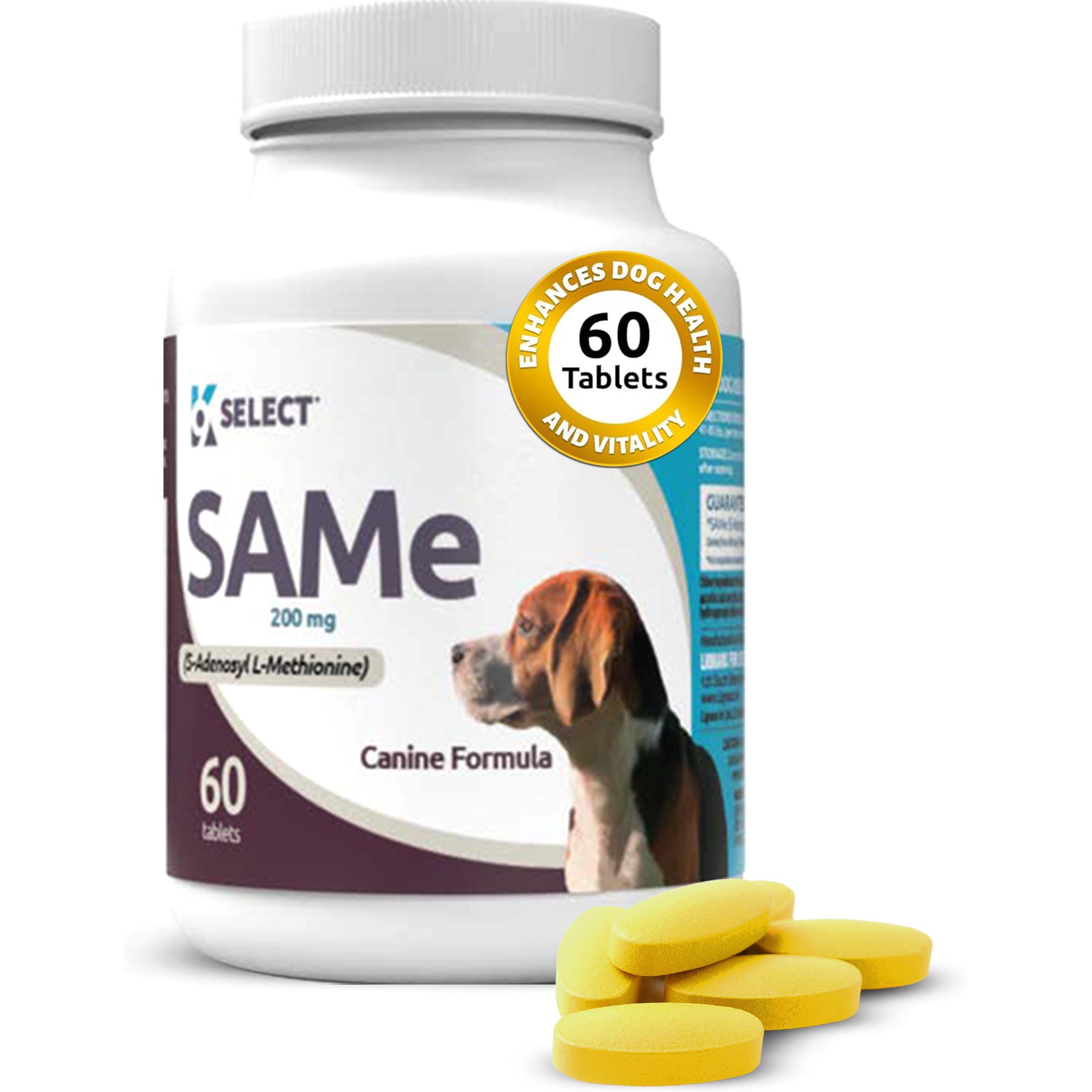 K9 Select SAMe 200mg Tablet Liver Supplement for Dogs, 60 count