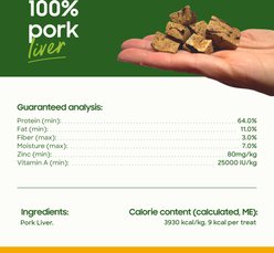 Smallbatch Pets Freeze-Dried Pork Livers Dog Treat, 3.5-oz bag slide 2 of 6