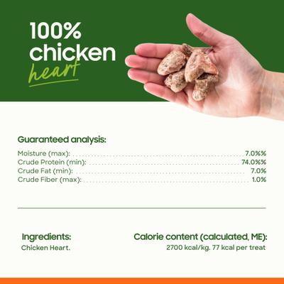Show full view: Smallbatch Pets Chicken Hearts Grain-Free Adult Freeze-Dried Raw Dog & Cat Treats, 3.5-oz bag slide 6 of 7