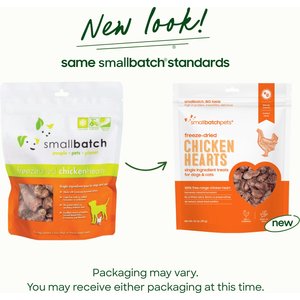 Smallbatch Pets Chicken Hearts Grain-Free Adult Freeze-Dried Raw Dog & Cat Treats, 3.5-oz bag