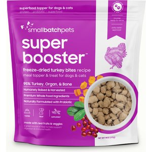 Smallbatch Pets Super Booster Turkey Bites Grain-Free Adult Freeze-Dried Dog & Cat Treats, 18-oz bag