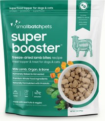 Smallbatch Pets Super Booster Lamb Bites Grain-Free Adult Freeze-Dried Dog & Cat Treats, 7-oz bag