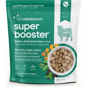 Smallbatch Pets Super Booster Lamb Bites Grain-Free Adult Freeze-Dried Dog & Cat Treats, 7-oz bag