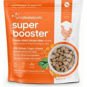 Smallbatch Pets Super Booster Chicken Bites Grain-Free Adult Freeze-Dried Dog & Cat Treats, 18-oz bag