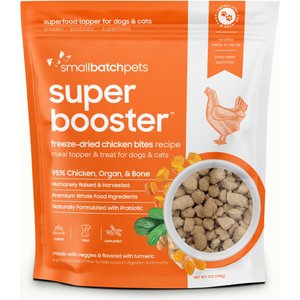 Smallbatch Pets Super Booster Chicken Bites Grain-Free Adult Freeze-Dried Dog & Cat Treats, 7-oz bag