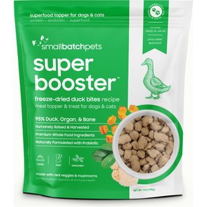 Smallbatch Pets Super Booster Duck Bites Grain-Free Adult Freeze-Dried Dog & Cat Treats, 7-oz bag