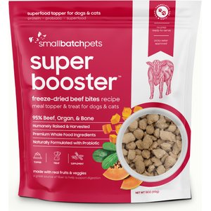 Smallbatch Pets Super Booster Beef Bites Grain-Free Adult Freeze-Dried Dog & Cat Treats, 18-oz bag
