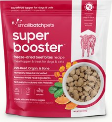 Smallbatch Pets Super Booster Beef Bites Grain-Free Adult Freeze-Dried Dog & Cat Treats, 18-oz bag