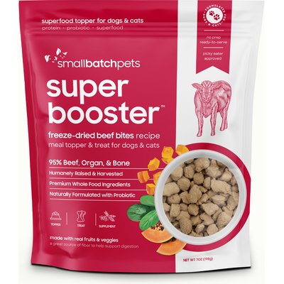 Smallbatch Pets Smallbatch Pets Super Booster Beef Bites Grain-Free Adult Freeze-Dried Dog & Cat Treats, 7-oz bag
