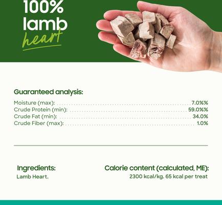 Show full view: Smallbatch Pets Lamb Hearts Grain-Free Adult Freeze-Dried Raw Dog & Cat Treats, 3.5-oz bag slide 5 of 6