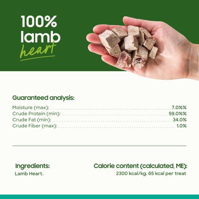 Show full view: Smallbatch Pets Lamb Hearts Grain-Free Adult Freeze-Dried Raw Dog & Cat Treats, 3.5-oz bag slide 6 of 7