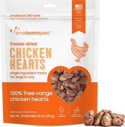 Smallbatch Pets Chicken Hearts Grain-Free Adult Freeze-Dried Raw Dog & Cat Treats, 3.5-oz bag