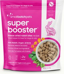 Smallbatch Pets Super Booster Rabbit Bites Grain-Free Adult Freeze-Dried Dog & Cat Treats, 7-oz bag