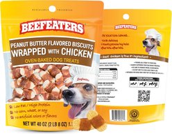 Beefeaters Peanut Butter Biscuit Wraped with Chicken Jerky Dog Treats, 40-oz bag