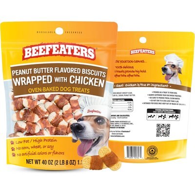 Beefeaters Beefeaters Peanut Butter Biscuit Wrapped with Chicken Jerky Dog Treats, 40-oz bag