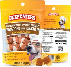 Beefeaters Peanut Butter Biscuit Chicken Jerky Dog Treats, 13-oz bag
