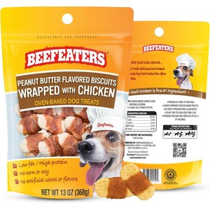 Beefeaters Peanut Butter Biscuit Wrapped with Chicken Jerky Dog Treats, 13-oz bag