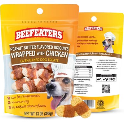 Beefeaters Beefeaters Peanut Butter Biscuit Wrapped with Chicken Jerky Dog Treats, 13-oz bag