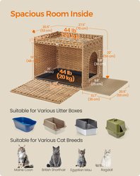 FEANDREA Boho-Style Cat Litter Box Enclosure, Goose Yellow, 27.5-in slide 2 of 6