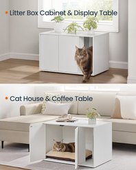 FEANDREA Toolless Assembly Cat Litter Box Enclosure with Push-to-Open Doors, Snow White, 31.5 x 19.5 x 19.5-in slide 2 of 6