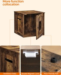 FEANDREA Storage Cabinet Cat Litter Box Enclosure, Rustic Brown, 20.5 x 20.5 x 19.7-in slide 2 of 9