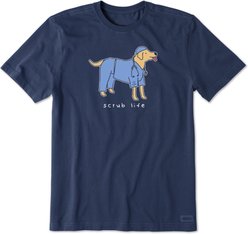 LIFE IS GOOD Men's Scrub Life Dog Short Sleeve Crusher Tee, Darkest Blue, X-Large