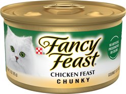 Fancy Feast Chicken Feast Chunky Pate Wet Cat Food, 3-oz can, case of 4