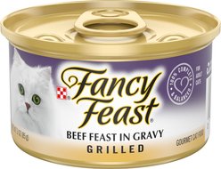 Fancy Feast Grilled Beef Feast in Gravy Canned Cat Food, 3-oz can, case of 4