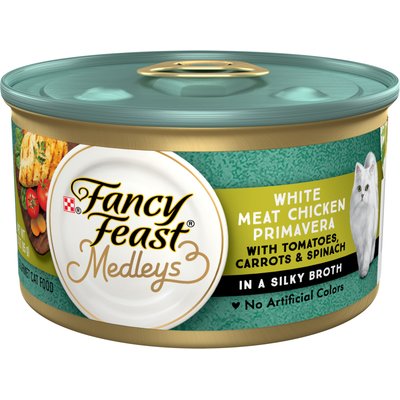 Fancy Feast Fancy Feast Medleys White Meat Chicken Primavera Canned Cat Food, 3-oz can, case of 4