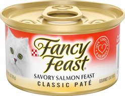 Fancy Feast Classic Savory Salmon Feast Canned Cat Food, 3-oz can, case of 4 slide 1 of 7