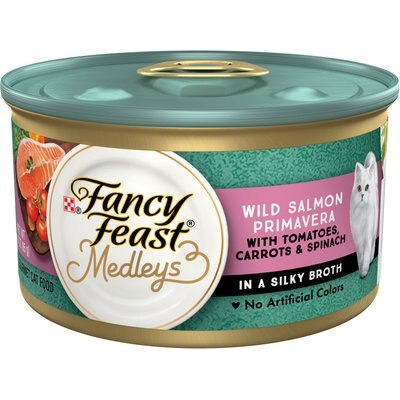 Fancy Feast Fancy Feast Medleys Wild Salmon Primavera Canned Cat Food, 3-oz can, case of 4