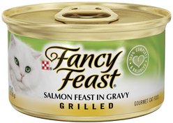 Fancy Feast Grilled Salmon Feast in Gravy Canned Cat Food, 3-oz can, case of 4 slide 1 of 8
