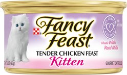 Fancy Feast Kitten Tender Chicken Feast Canned Cat Food, 3-oz can, case of 4