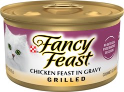 Fancy Feast Grilled Chicken Feast in Gravy Wet Cat Food, 3-oz can, case of 24