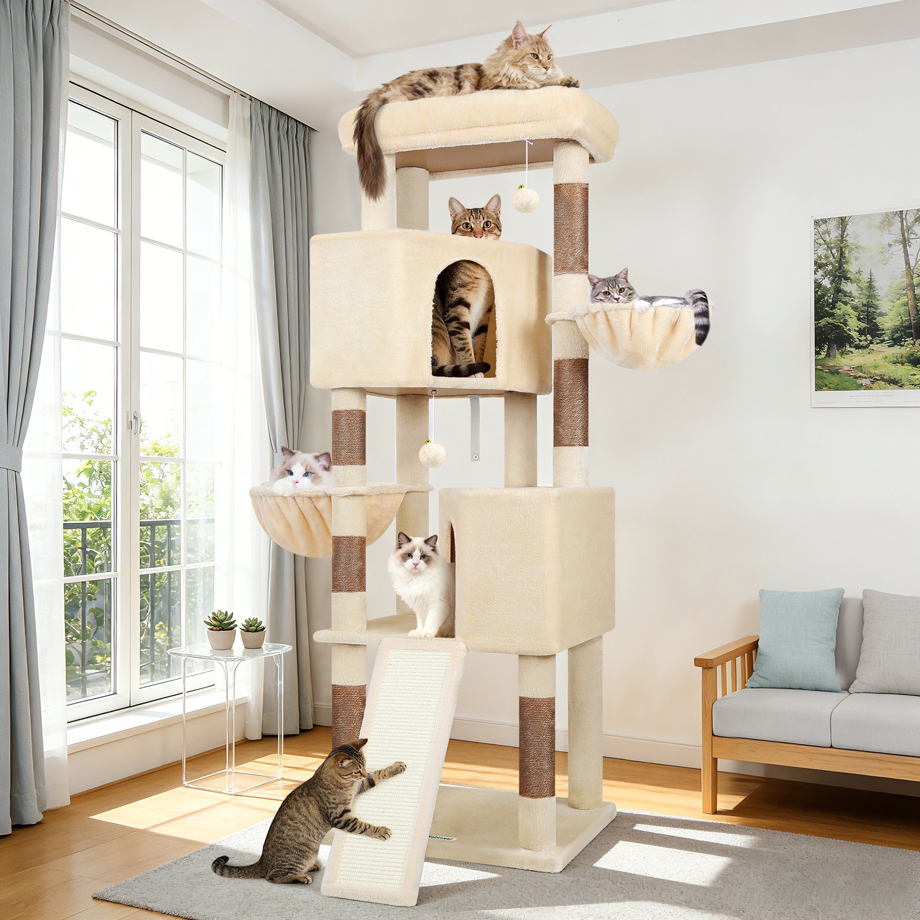 Globlazer 69-in Cat Tree, Beige