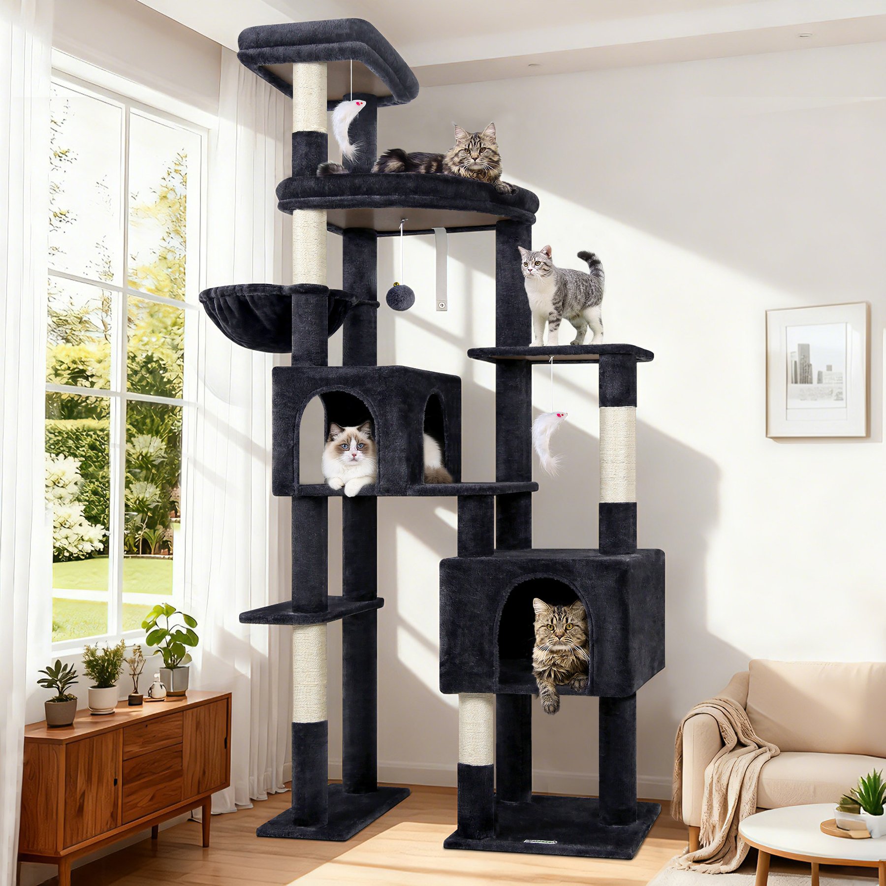 Globlazer 77.9-in Heavy Duty Cat Tree, Dark Gray