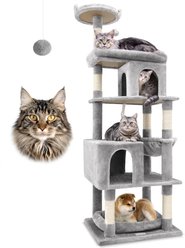 Globlazer 72-in Maine Coon Cat Tree, Light Gray