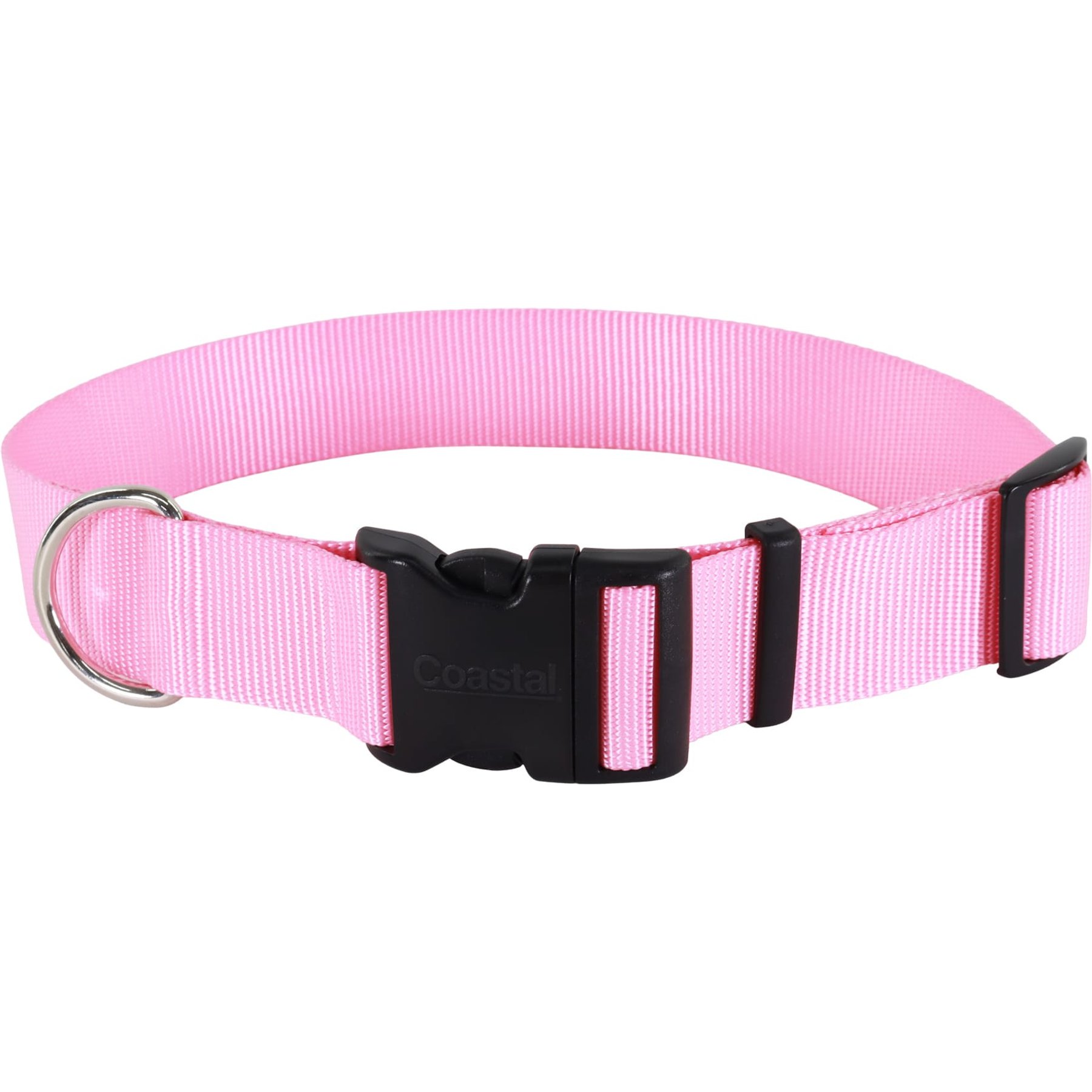Coastal Pet Products Plastic Buckle Adjustable Dog Collar, Pink Bright, Large: 18 to 26-in neck, 1.5-in wide