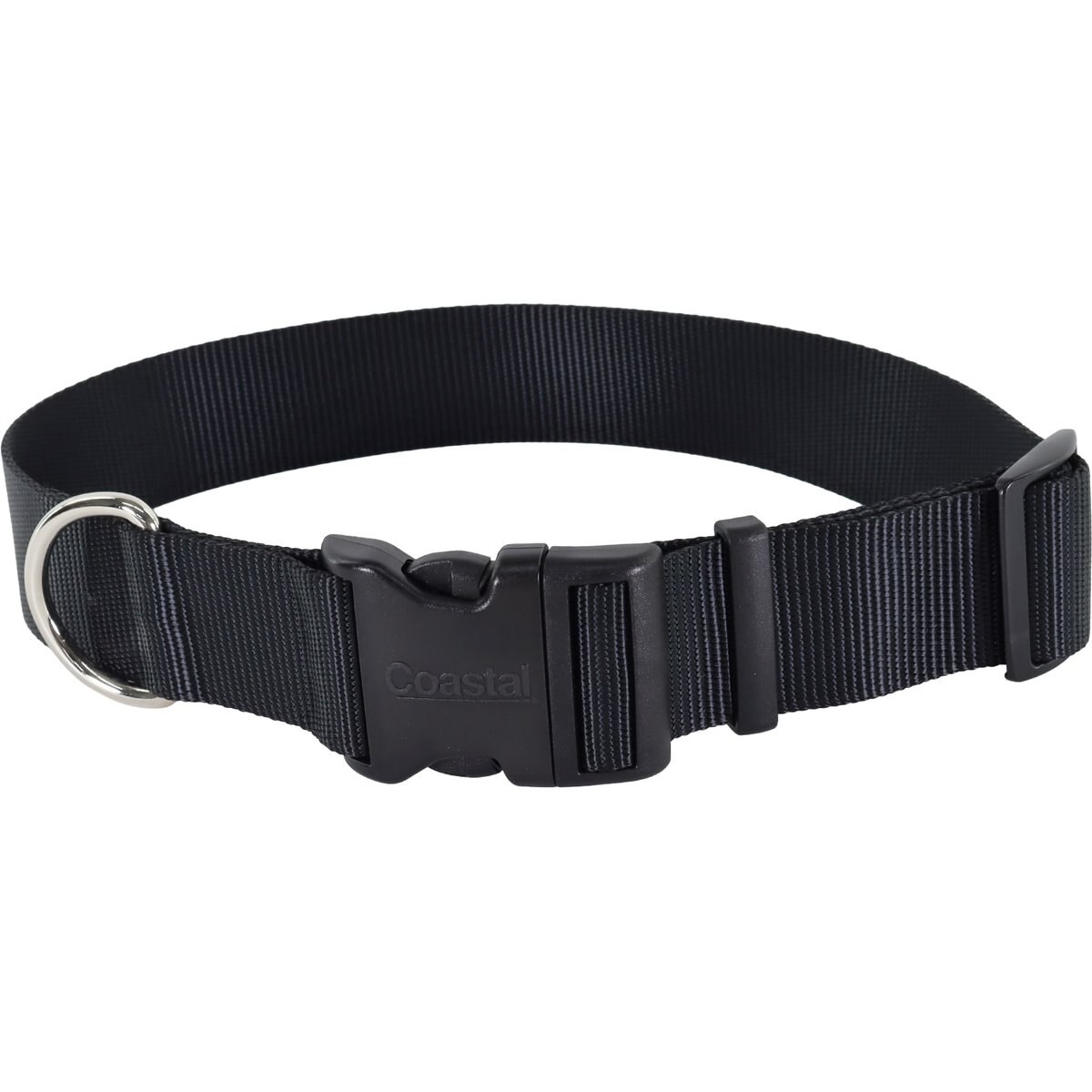 Coastal Pet Products Plastic Buckle Adjustable Dog Collar, Black, Large: 18 to 26-in neck, 1.5-in wide