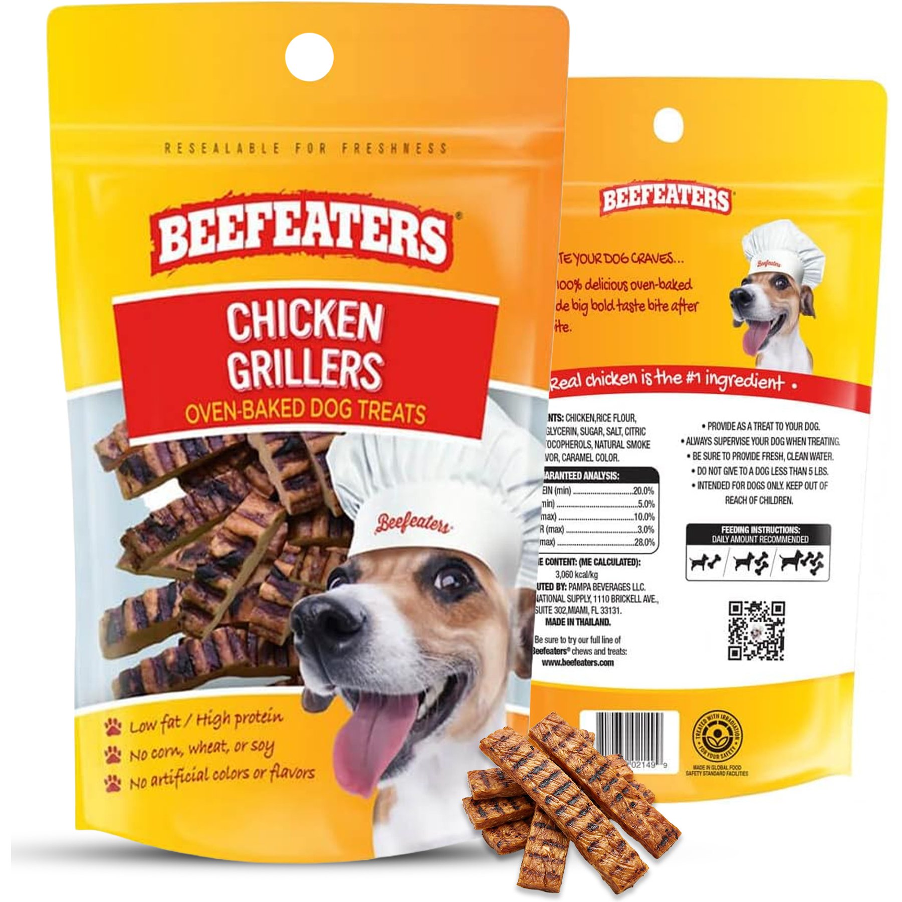 Beefeaters Chicken Grillers Jerky Dog Treat, 2.22-oz bag, case of 12