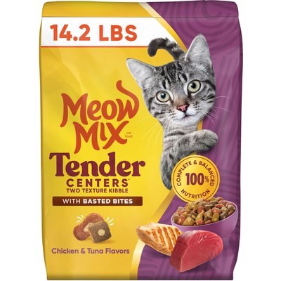Meow Mix Meow Mix Tender Centers Basted Bites Chicken & Tuna Flavored Dry Cat Food, 14.2-lb bag